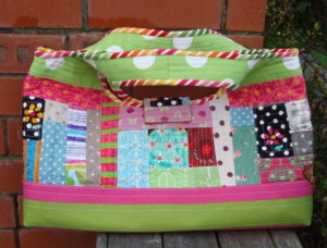 Back view of Quilt As You Go Patchwork Bag.